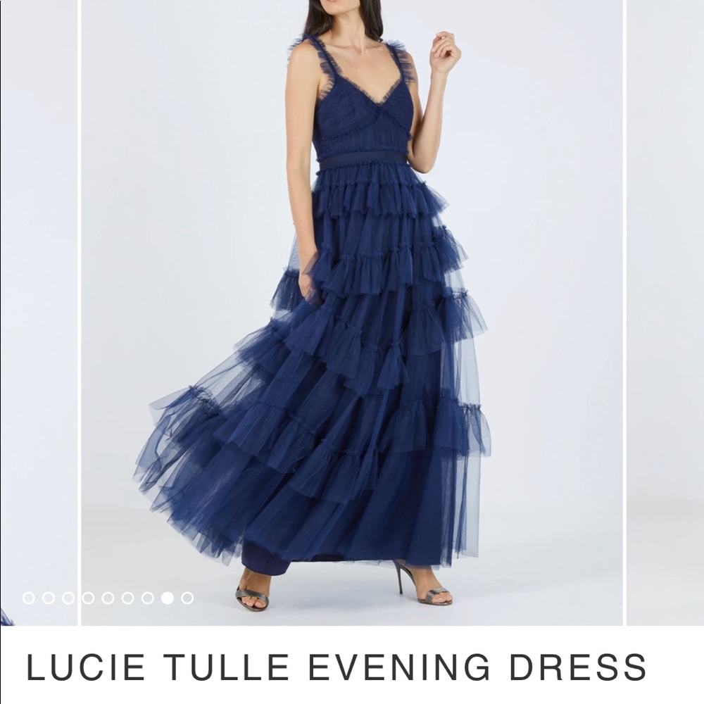 BCBG MAXAZRIA LUCIE TULLE EVENING DRESS